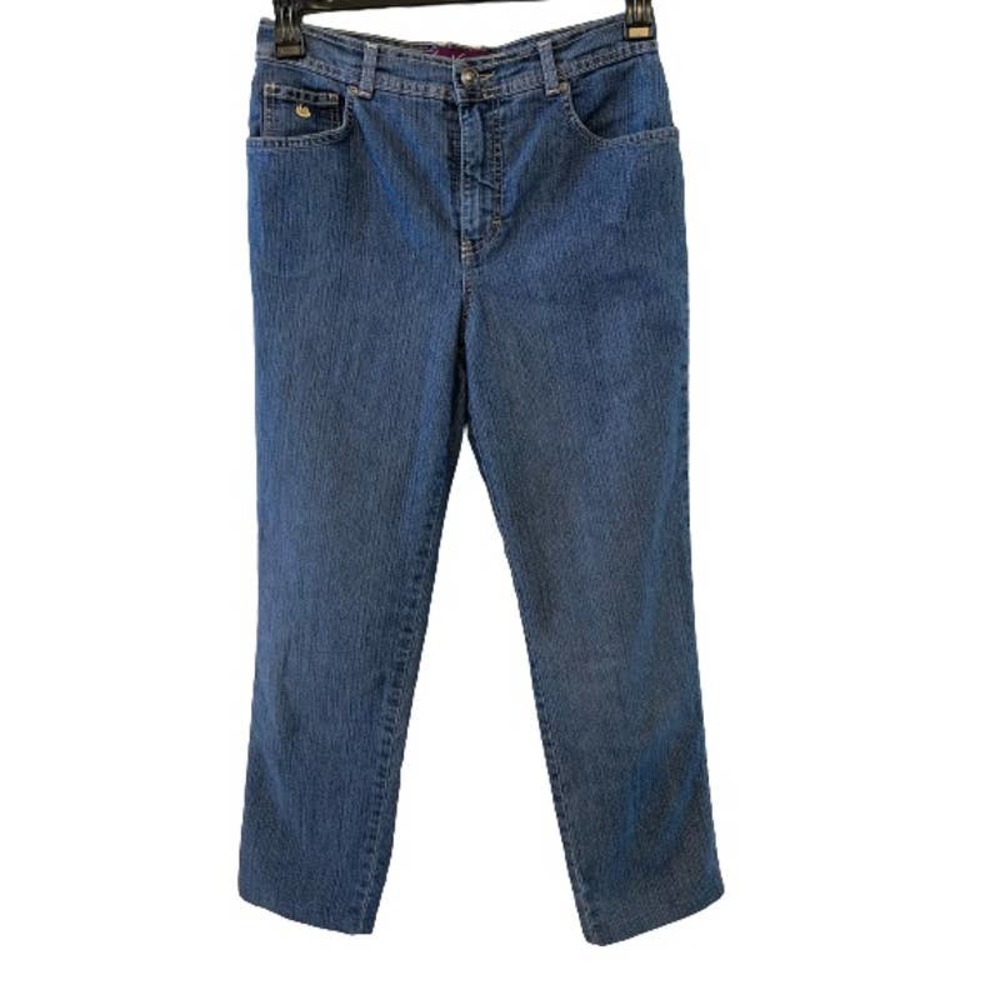 Gloria Vanderbilt Womens Jeans High Rise Blue Denim Stretch Capri Comfy